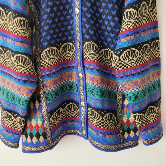 Vrikke of Norway Irene Haugland Zahl Designed Scandinavian Wool Cardigan XL - Picture 5 of 16